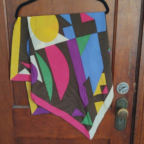 vintage silk scarf mod print - Picture 1 of 4